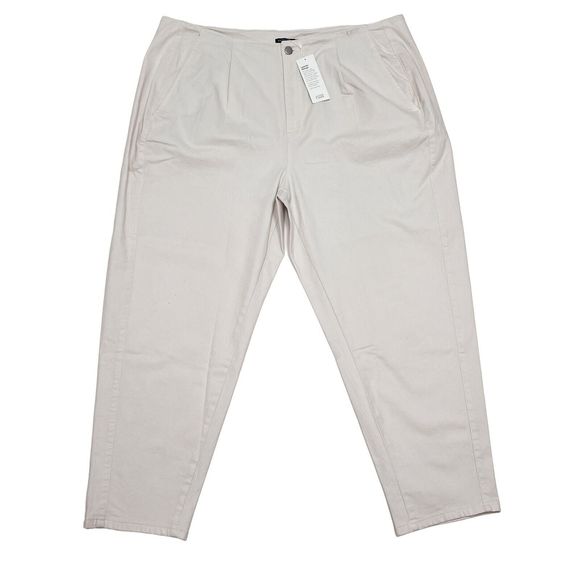 Eileen Fisher Pants Plus Size‎ 22 White Tapered Ankle Crop w/ Pleats Mature NEW - Picture 1 of 11